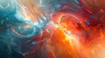 Poster - Captivating abstract artwork showcasing vivid colors and swirling patterns emanating energy