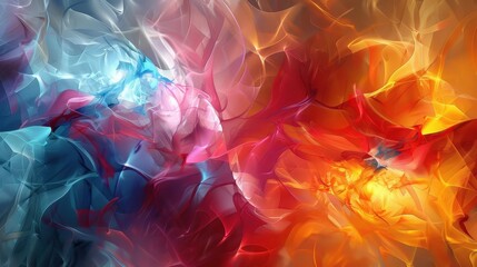 Poster - Brightly colored abstract design featuring vibrant hues swirling together in dynamic patterns