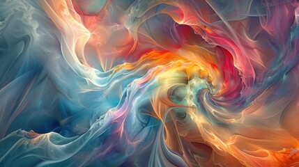 Poster - A vibrant abstract swirl of colors blending and contrasting in a mesmerizing display of motion
