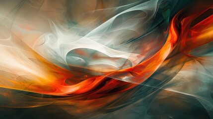 Poster - Vibrant abstract art featuring swirling colors and fluid shapes creating dynamic movement