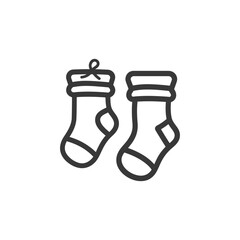 Sticker - Line Drawing of Two Socks One with a Bow