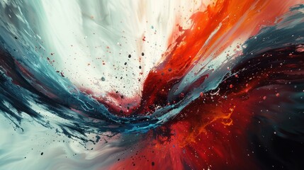 Poster - Dynamic abstract art showcasing vibrant colors and fluid shapes in a mesmerizing composition