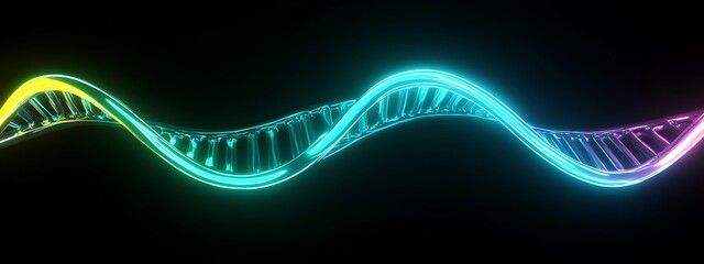 Poster - Glowing Neon Double Helix DNA Structure