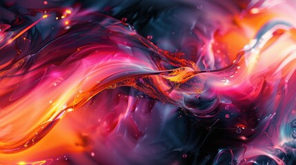 Poster - Captivating abstract swirl of vibrant colors in a dynamic flow illuminated by soft light