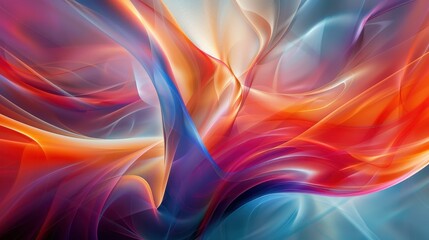 Poster - Abstract artistic design featuring vibrant swirls of color blended seamlessly with soft gradients