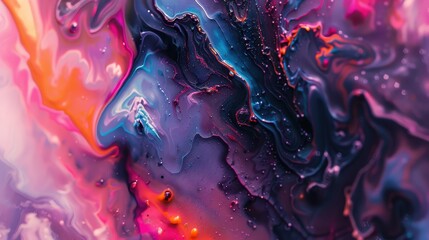 Poster - Vibrant abstract colors swirl together creating an ethereal visual experience