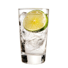 Wall Mural - Gin and Tonic Drink. Isolated on a Transparent Background. Cutout PNG.