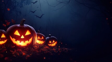 halloween background with pumpkins