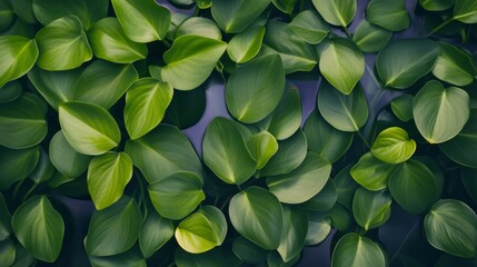 Poster - Aerial View of Symmetrical Green Leaf Pattern in Natural Light Highlighting Geometric Textures