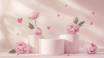 Canvas Print - Pink Peony Podium.