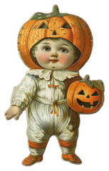 Wall Mural - PNG Vintage Halloween pumpkin costume child