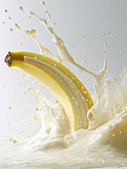 Poster - Banana Splash in Milk