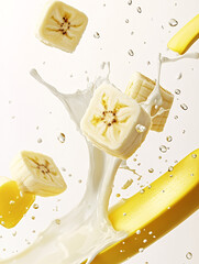 Canvas Print - Banana Splash in Milk