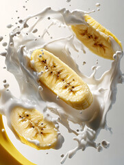 Poster - Banana Splash in Milk