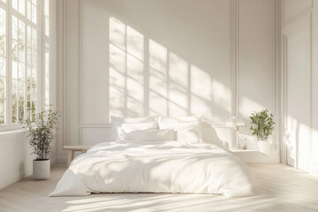 Poster - White Bedroom Minimalist Desig