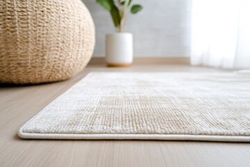 Contemporary Elegance: Close-up of Modern Neutral Hallway Rug with Sleek Texture and Minimalist Design in Subtle Tones