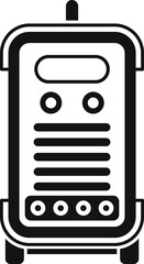 Poster - Black and white icon of an inverter welding machine standing on small wheels