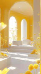 Wall Mural - Yellow Minimalist Room.