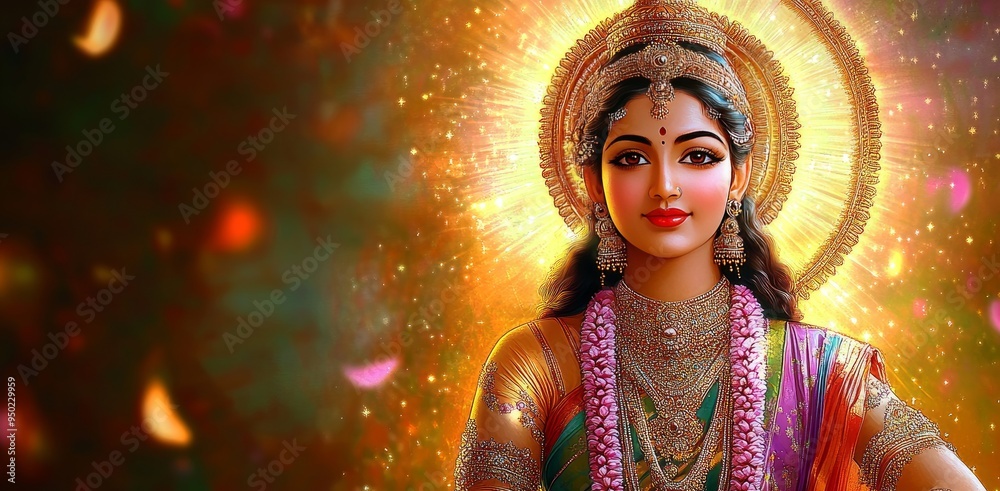 illustration of indian ancient Goddess Lalita Stock Photo | Adobe Stock