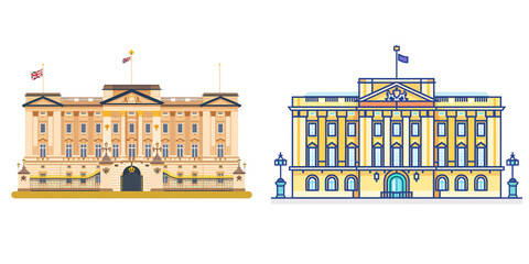 Wall Mural - A simple vector icon illustration depicting the group of Buckingham Palace for a website isolated white background