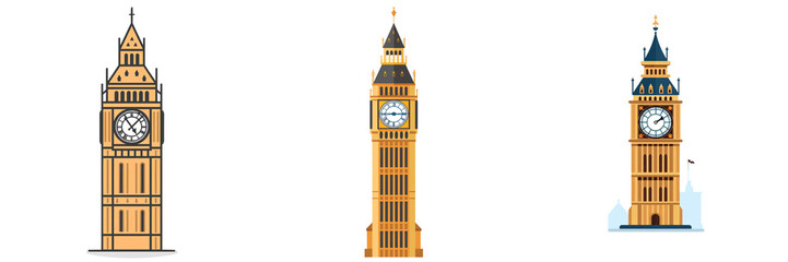 Wall Mural - A simple vector icon illustration depicting the group of Big Ben for a website isolated white background