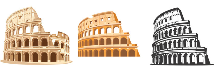 Wall Mural - A simple vector icon illustration depicting the group of Colosseum for a website isolated white background