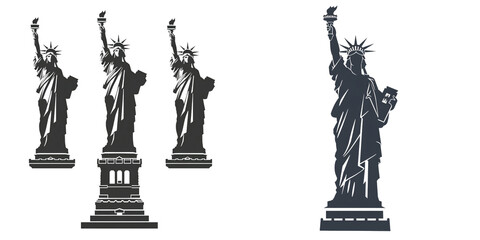 Wall Mural - A simple vector icon illustration depicting the group of Statue of Liberty for a website isolated white background