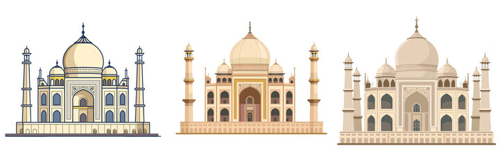 Wall Mural - A simple vector icon illustration depicting the group of Taj Mahal for a website isolated white background