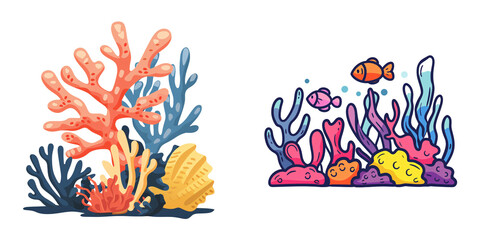 Wall Mural - A simple vector icon illustration depicting the group of Great Barrier Reef for a website isolated white background