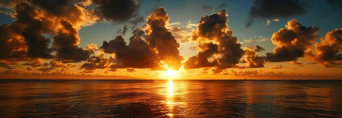 Wall Mural - Golden Sunset over the Ocean