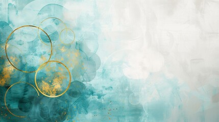 Canvas Print - Abstract Aqua Circle Design