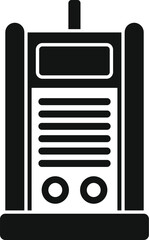 Poster - Portable radio transmitter icon in black simple style isolated on white background