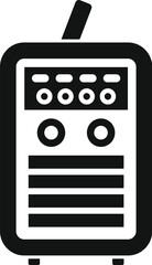 Poster - This black and white vector icon represents a welding machine, essential equipment for construction and metalwork