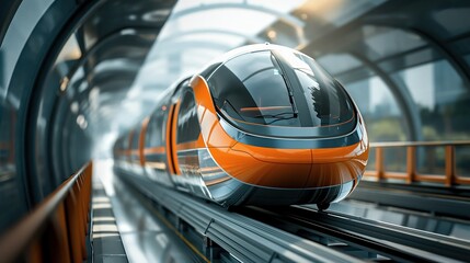 Wall Mural - Futuristic High-Speed Train Design