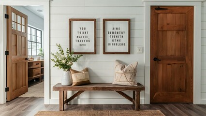 interior of an house with wooden furniture