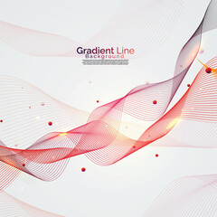 Fototapete - Geometric wave background. Wave modern wallpaper design. technology line art template.  Abstract wave flowing line art with colorful light glow background design. Line art background banner design. 