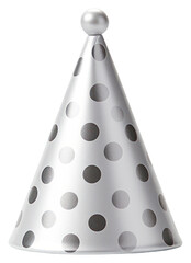 Sticker - PNG Silver polka dot party hat