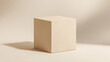 © Sean - Cardboard box mockup casting shadow on white background
