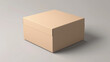 © Sean - Square cardboard box mockup casting shadow on background