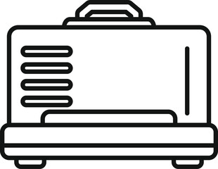 Poster - line drawing of a portable power generator, a device used to generate electricity, particularly usef