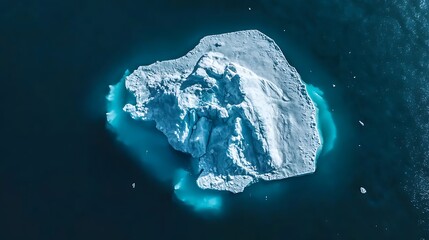 Sticker - Aerial View of an Iceberg in Turquoise Waters