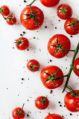 Canvas Print - Juicy Cherry Tomatoes Isolated for Culinary Inspiration.