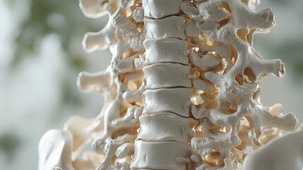 Close-up of a Vertebrae Model.