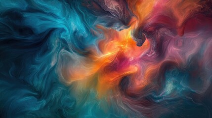 Canvas Print - Liquid abstracts swirling in vibrant motion