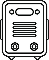 Poster - simple line icon representing a vintage radio receiver, evoking nostalgia and the golden age of broa