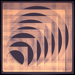 Poster - A vintage abstract pattern of circles and squares in sepia