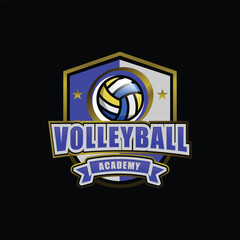 Canvas Print - Volleyball club academy sport logo design