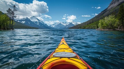 Sticker - Kayaking on a Pristine Mountain Lake