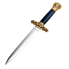 Ornate gold and black dagger transparent background