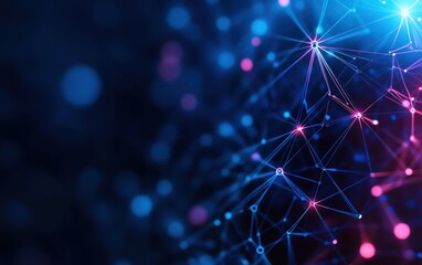 Poster - Abstract digital background with vibrant colors and interconnected lines, perfect for technology and innovation themes.
